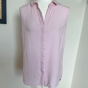 Sleeveless Pink Button-Up Blouse